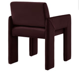 Stain-Resistant Performance Velvet Dining Armchair in Mulberry