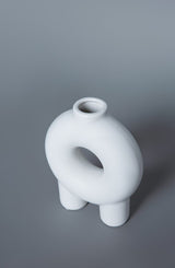 Black Donut Vase 7"