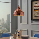 Dimple 11" Bell-Shaped Rose Gold Light