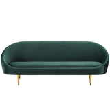 Vertical Curve Back Performance Velvet Sofa
