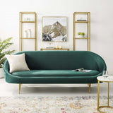 Vertical Curve Back Performance Velvet Sofa