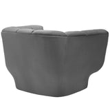 Vertical Channel Tufted Performance Velvet Armchair in Gray