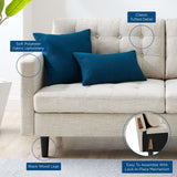 Tufted Fabric Sofa in Beige