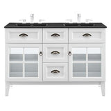 Double Bathroom Vanity Cabinet in White Black