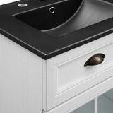 Double Bathroom Vanity Cabinet in White Black