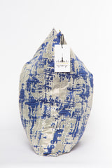 Galaxy Navy and Silver Metallic Abstract Pillow