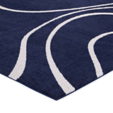 5x8 Area Rug in Navy and Ivory