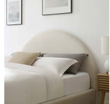 Resort Performance Velvet Arched Round Queen Platform Bed in Taupe
