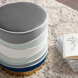 Jordan's Round Performance Velvet Ottoman