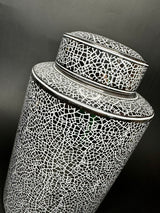 Silver Crackle Jar -12"