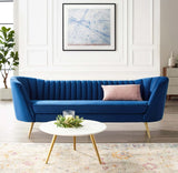Tufted Curved Performance Velvet Sofa