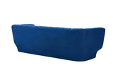 Vertical Channel Velvet Sofa - Blue