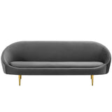 Vertical Curve Back Performance Velvet Sofa