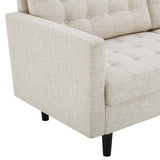 Tufted Fabric Sofa in Beige