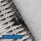 Wicker Rattan Corner Chair in Light Gray Gray