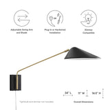 Swing Arm Wall Sconce in Black