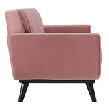 Tufted Performance Velvet Loveseat in Dusty Rose