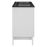 Double Bathroom Vanity Cabinet in White Black