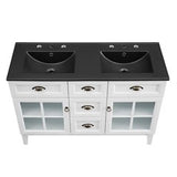 Double Bathroom Vanity Cabinet in White Black
