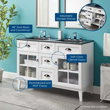 Double Bathroom Vanity Cabinet in White Black
