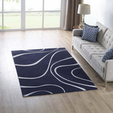 5x8 Area Rug in Navy and Ivory