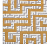 Geometric Maze 8x10 Area Rug in Ivory, Light Gray and Yellow